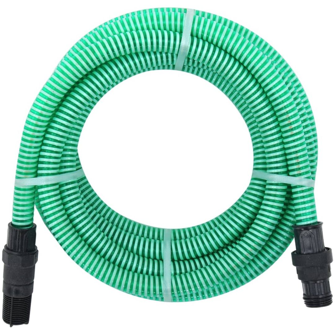Sugslang med kopplingar mässing grön 1" PVC vidaXL 7 m