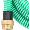 Sugslang med kopplingar mässing grön 1,1" PVC vidaXL 3 m – miniatyr 4