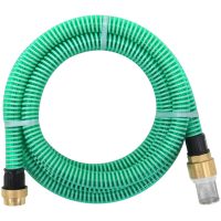 Sugslang med kopplingar mässing grön 1,1" PVC vidaXL