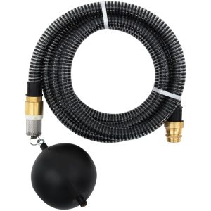 Sugslang med kopplingar mässing svart 1,1" PVC vidaXL
