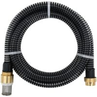 Sugslang med kopplingar mässing svart 1,1" PVC vidaXL