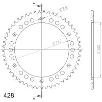 Supersprox Alu BakdrevYA WR125 Blå 53