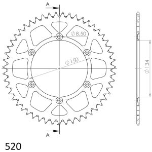 Supersprox Alu Rear sprocket KA KX125/250/450