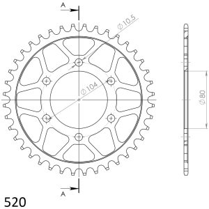 Supersprox Rear Sprocket Steel RFE-478:41