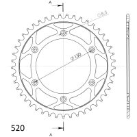 Supersprox Stål Bakdrev KTM/Husqv./Husab. Svart 45