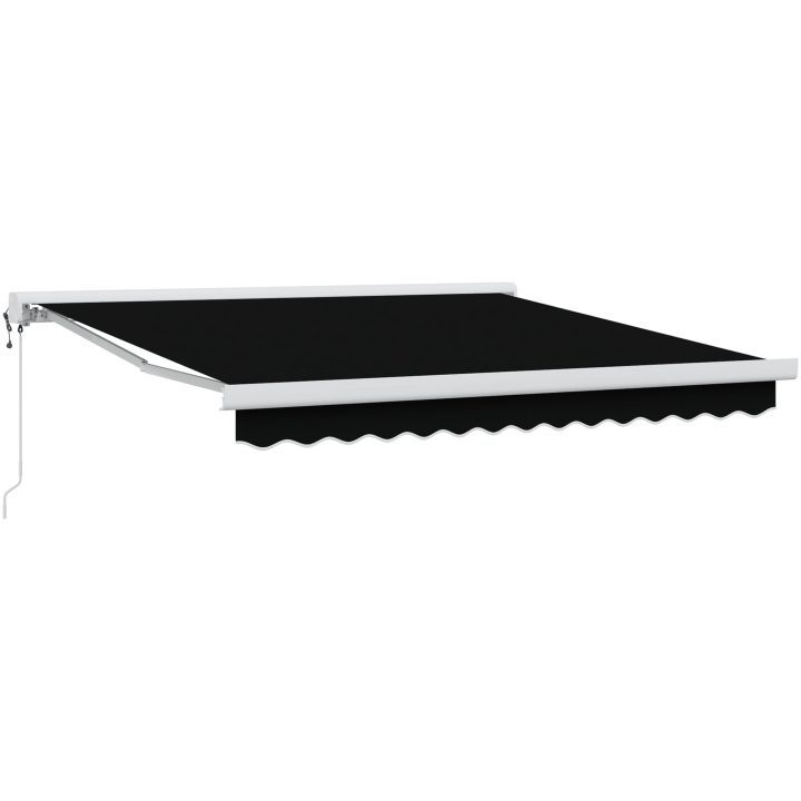 Svart Automatisk Utdragbar Markis, Markis Ersättningstyg för Ram Svart vidaXL 300 x 250 cm – bild 2