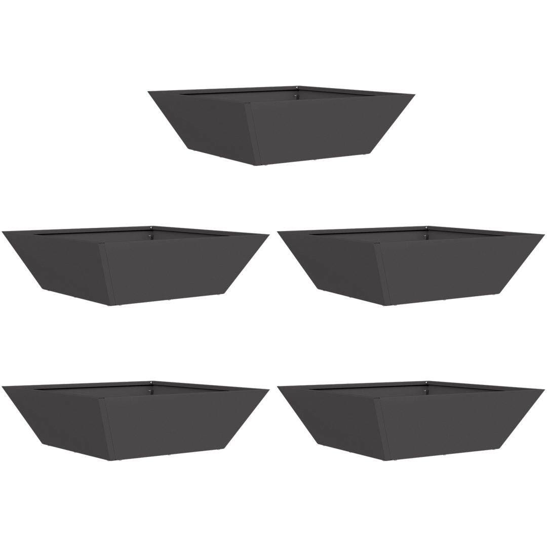 Svart Plastkruka Set vidaXL 50 x 50 x 15 cm – bild 2