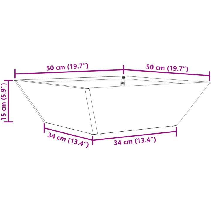 Svart Plastkruka Set vidaXL 50 x 50 x 15 cm – bild 12