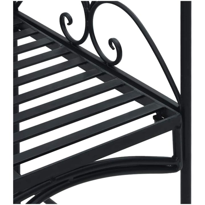 Svart Utomhusbänk Svart Metall Stor Dekorativa detaljer vidaXL 121 x 48 x 200 cm – bild 11
