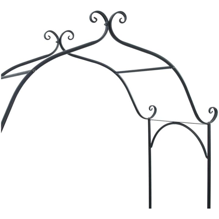 Svart Utomhusbänk Svart Metall Stor Dekorativa detaljer vidaXL 121 x 48 x 200 cm – bild 10
