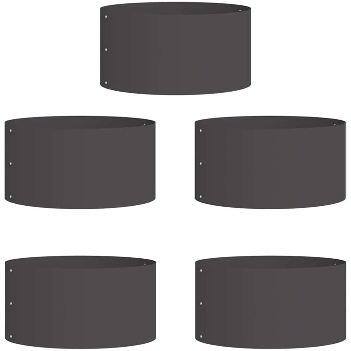 Svarta Plastkrukor Svart Plast Stark Svart Kruka vidaXL Medium – bild 2
