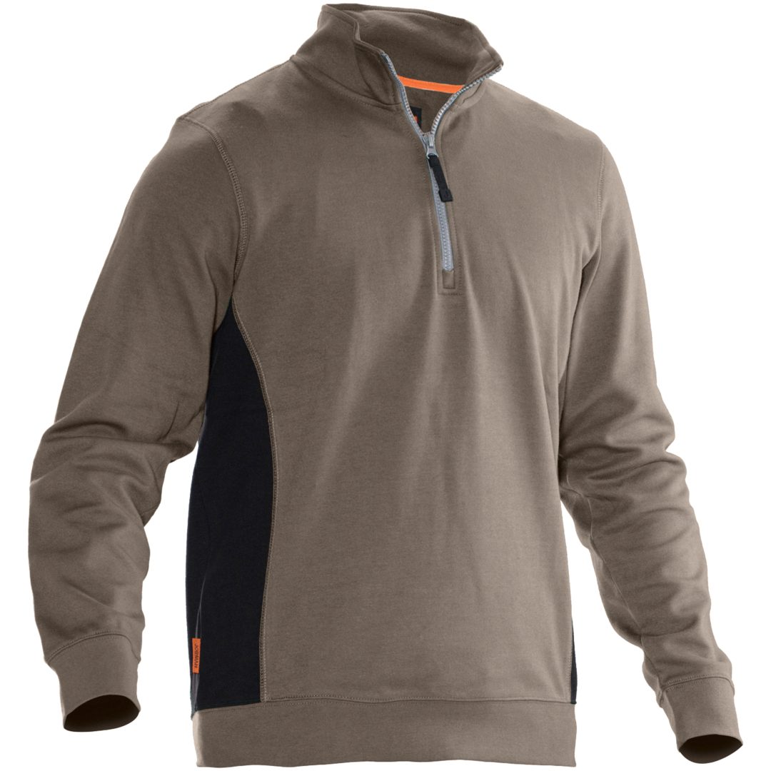Sweatshirt 1/2-zip 5401 Practical Khaki/Svart Jobman XXXL