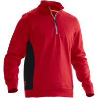 Sweatshirt 1/2-zip 5401 Practical Röd/Svart Jobman