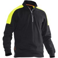Sweatshirt 1/2-zip 5401 Practical Svart/Gul Jobman