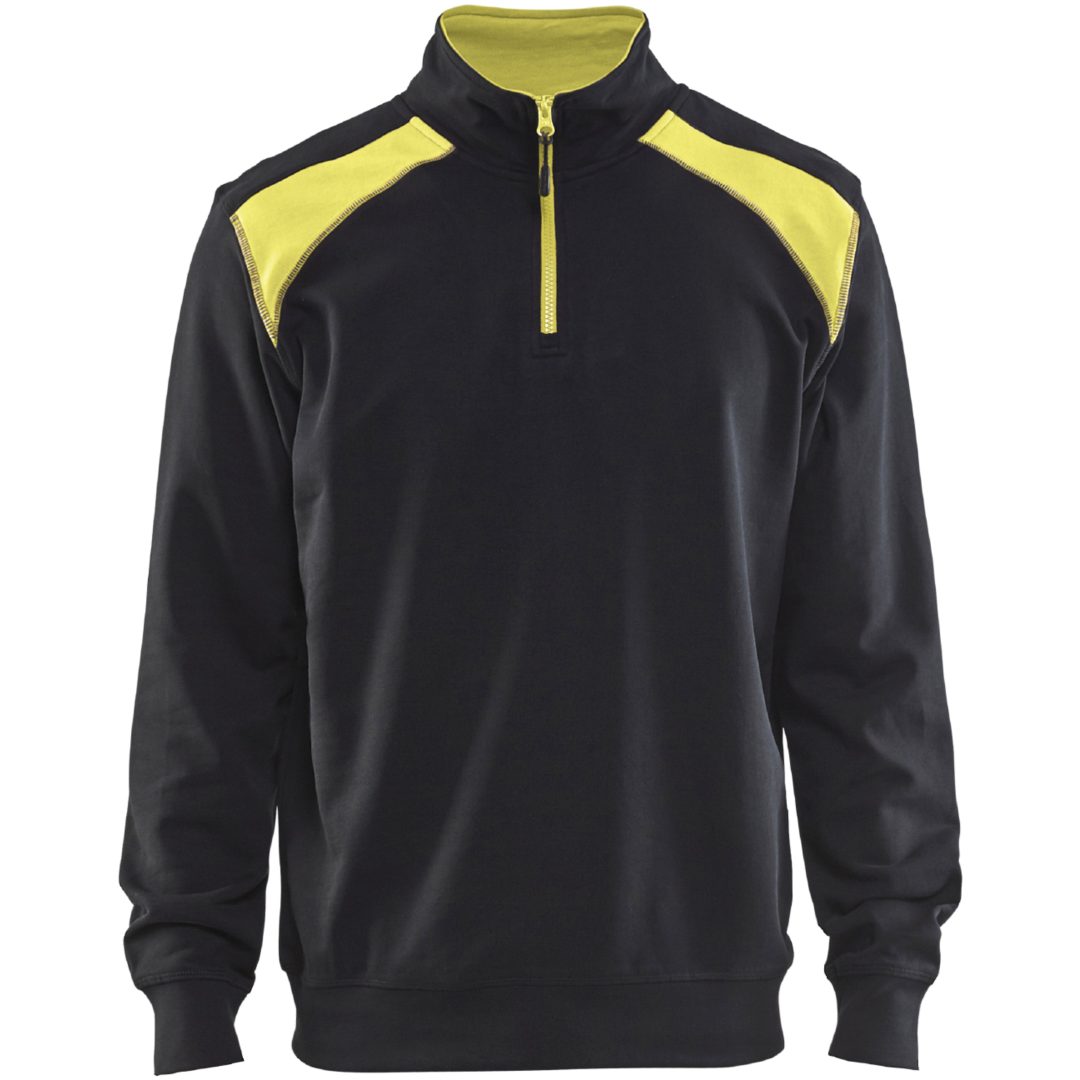 Sweatshirt 33531158 Svart / Gul BLÅKLÄDER TRÖJA 33531158 SVART/GUL XS