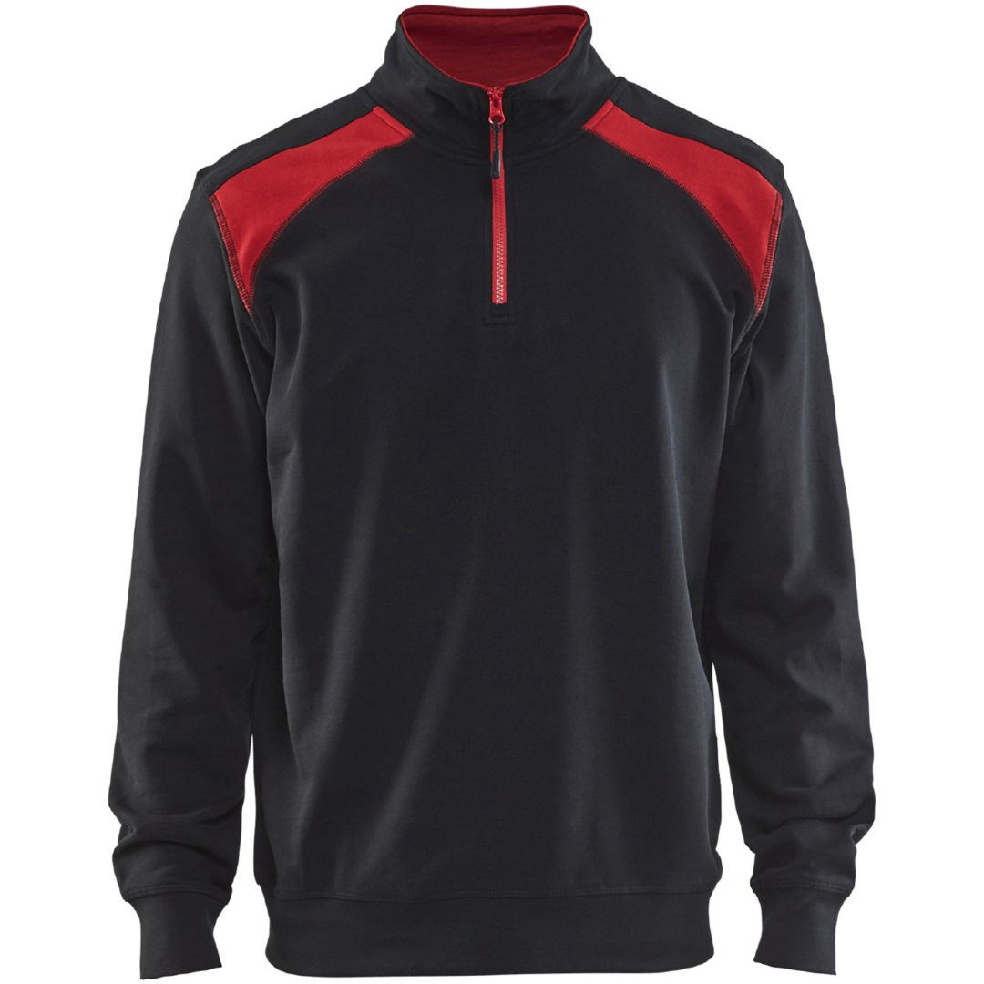 Sweatshirt 33531158 Svart / Röd BLÅKLÄDER TRÖJA 33531158 SVART/RÖD XS
