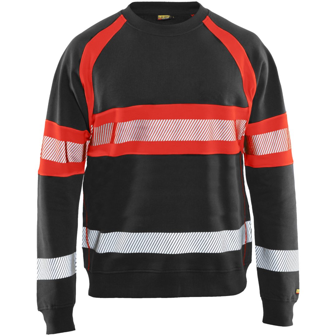 Sweatshirt 33591158 Svart / Hivisröd BLÅKLÄDER SWEATSHIRT 33591158 SVA/RÖ XS