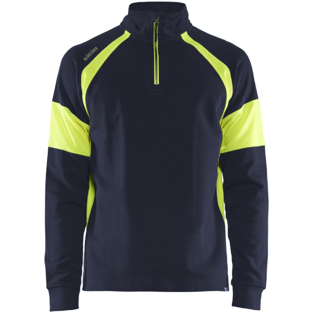 Sweatshirt 35501158 Marin / Hivisgul BLÅKLÄDER SWEATSHIRT 35501158 MAR/GU XS