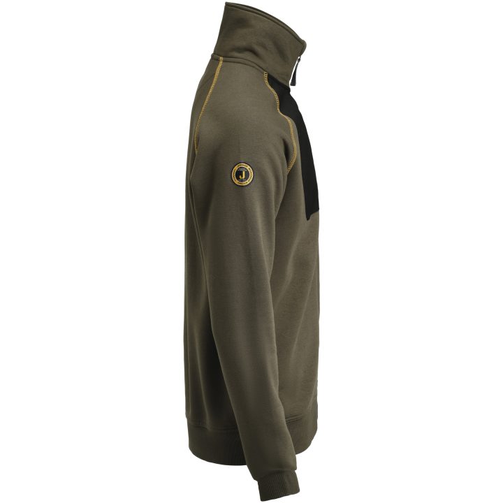 Sweatshirt 5141 Hel-Zip Oliv Jobman – bild 2