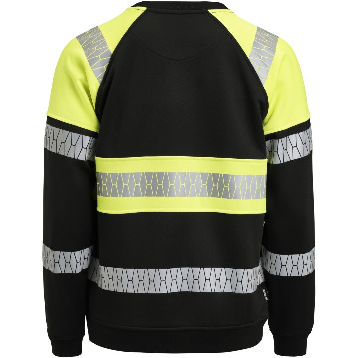 Sweatshirt 5224 Varsel Svart Gul Jobman – bild 3