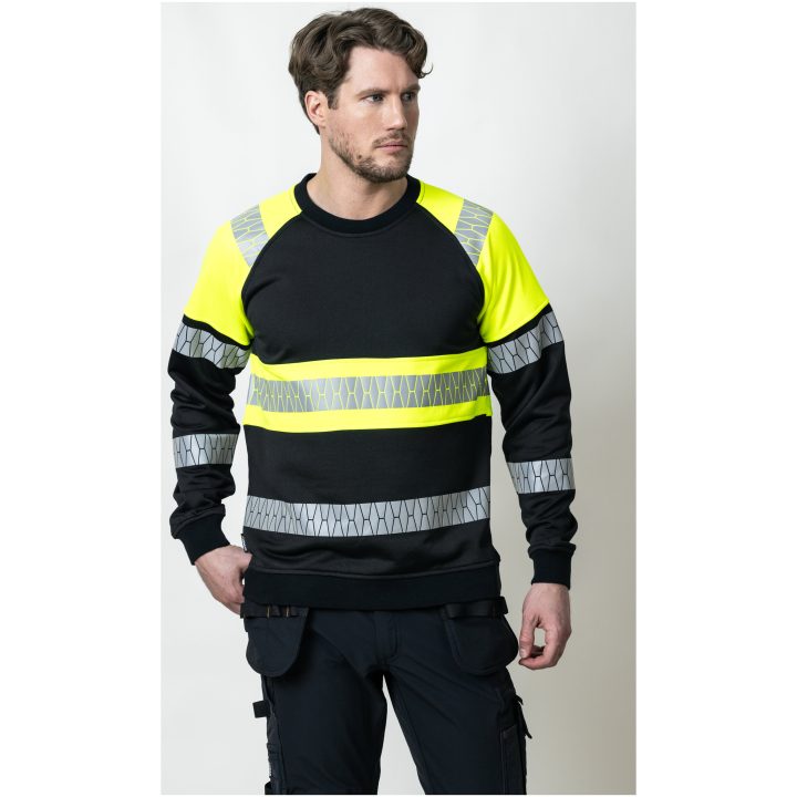 Sweatshirt 5224 Varsel Svart Gul Jobman – bild 4