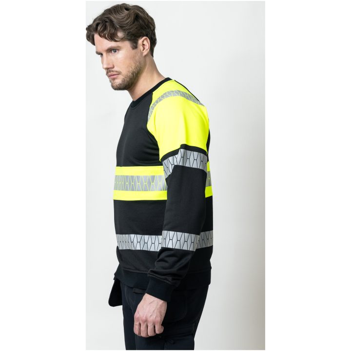 Sweatshirt 5224 Varsel Svart Gul Jobman – bild 6