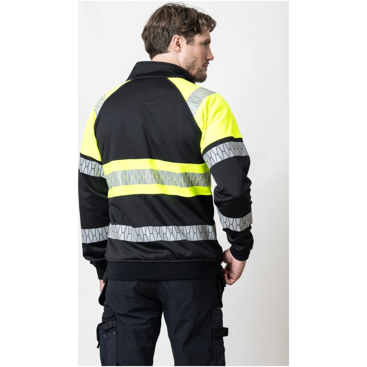 Sweatshirt 5225 Hel-Zip Varsel Svart Gul Jobman – bild 7