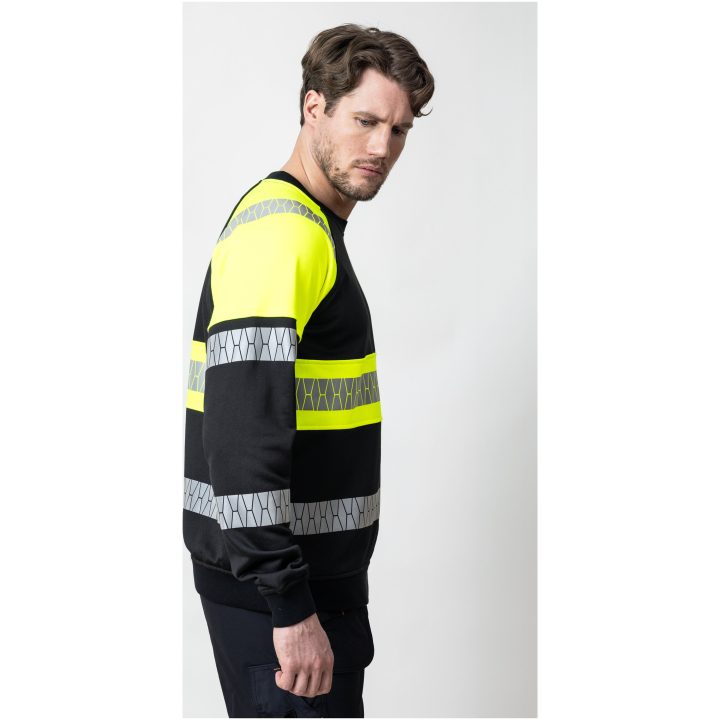 Sweatshirt 5225 Hel-Zip Varsel Svart Gul Jobman – bild 8