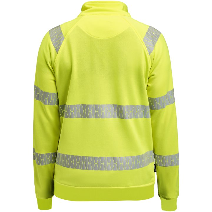 Sweatshirt 5325 Hel-Zip Varselgul Varsel gul Jobman – bild 3