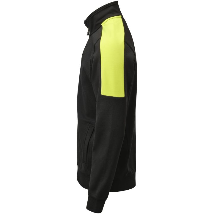 Sweatshirt 5403 Hel-Zip Svart gul Jobman – bild 2