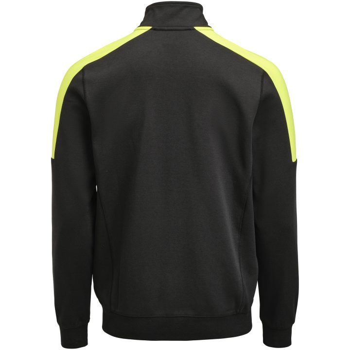 Sweatshirt 5403 Hel-Zip Svart gul Jobman – bild 3