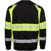 Sweatshirt 602 Rundhals Svart/Fluor Gul Top Swede XS – miniatyr 3