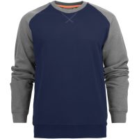 Sweatshirt David Marinblå gråmelerad Mac One
