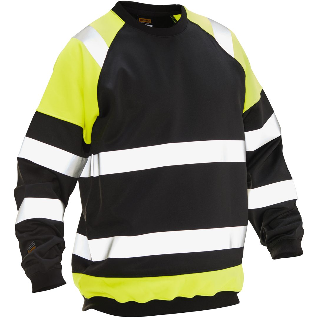 Sweatshirt Varsel 5124 Technical Svart/Gul Jobman XXXL