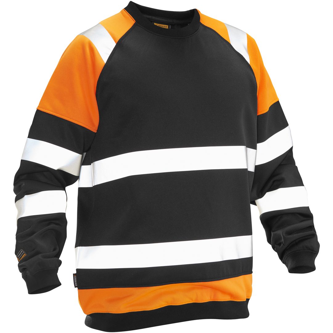 Sweatshirt Varsel 5124 Technical Svart/Orange Jobman XXXL