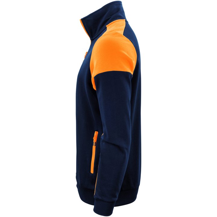 Sweatshirtjacka Marinblå/neonorange Printer PRIME s – bild 3