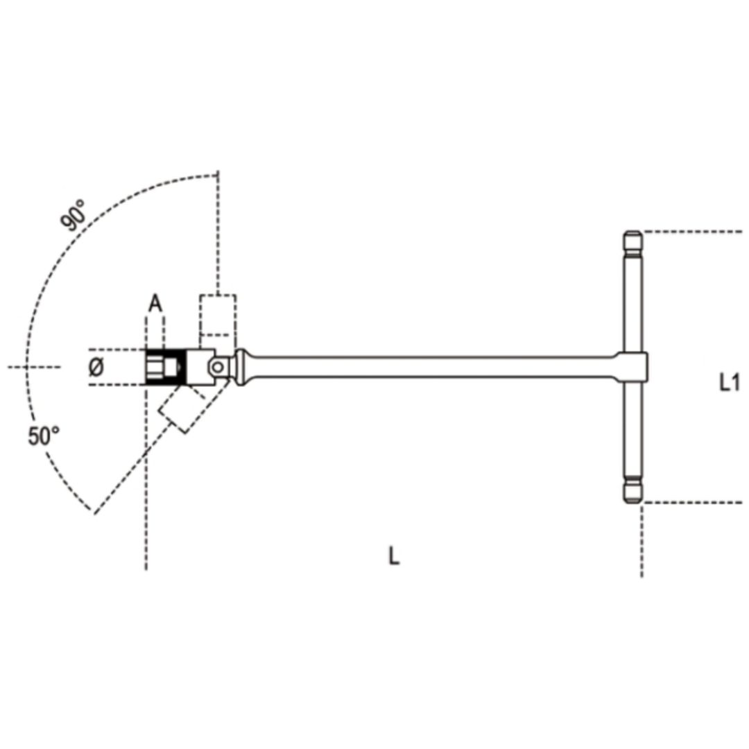 T-Handtag Med 10mm Hylsa BETA – bild 2
