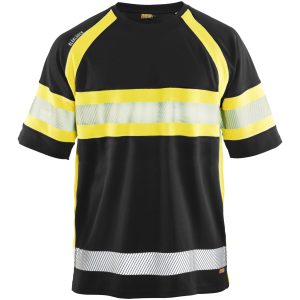 T-shirt 33371051 Svart / Hivisgul BLÅKLÄDER