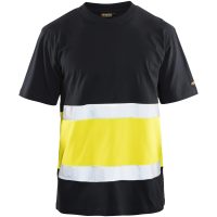 T-shirt 33871030 Svart / Hivisgul BLÅKLÄDER