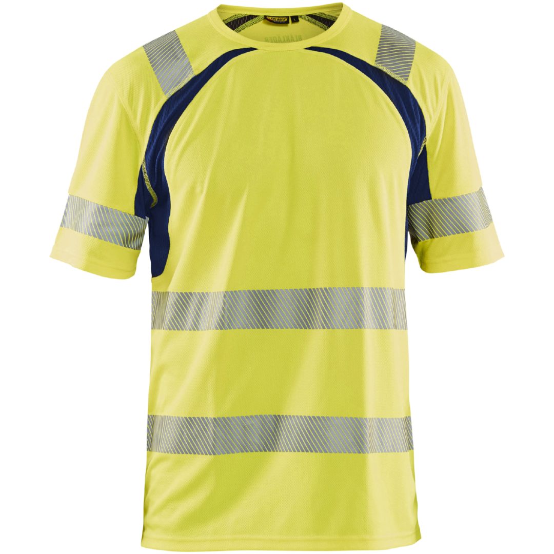 T-Shirt 33971013 Hivisgul / Marin BLÅKLÄDER T-SHIRT 33971013 GUL/MARIN XS