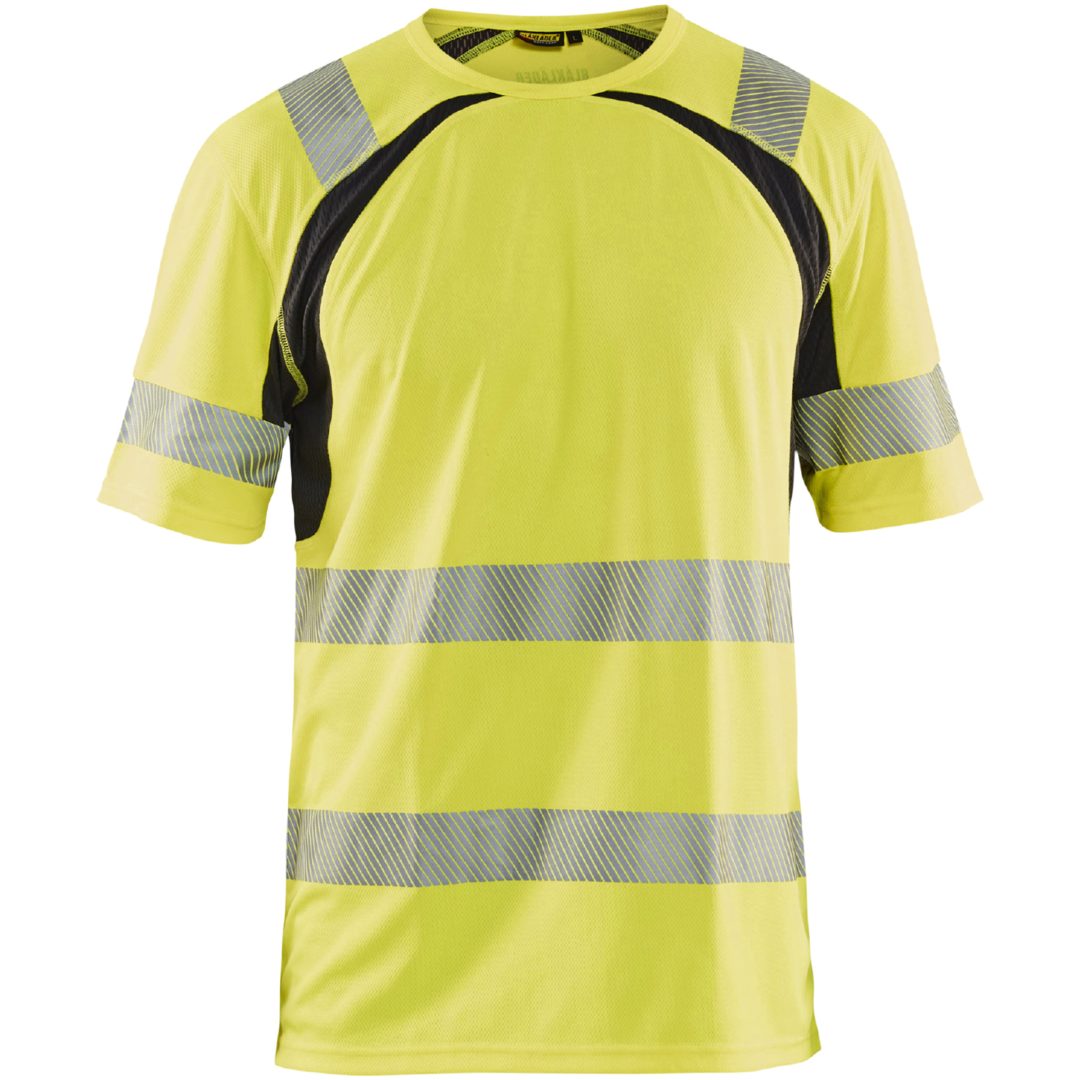 T-Shirt 33971013 Hivisgul / Svart BLÅKLÄDER T-SHIRT 33971013 GUL/SVART XS