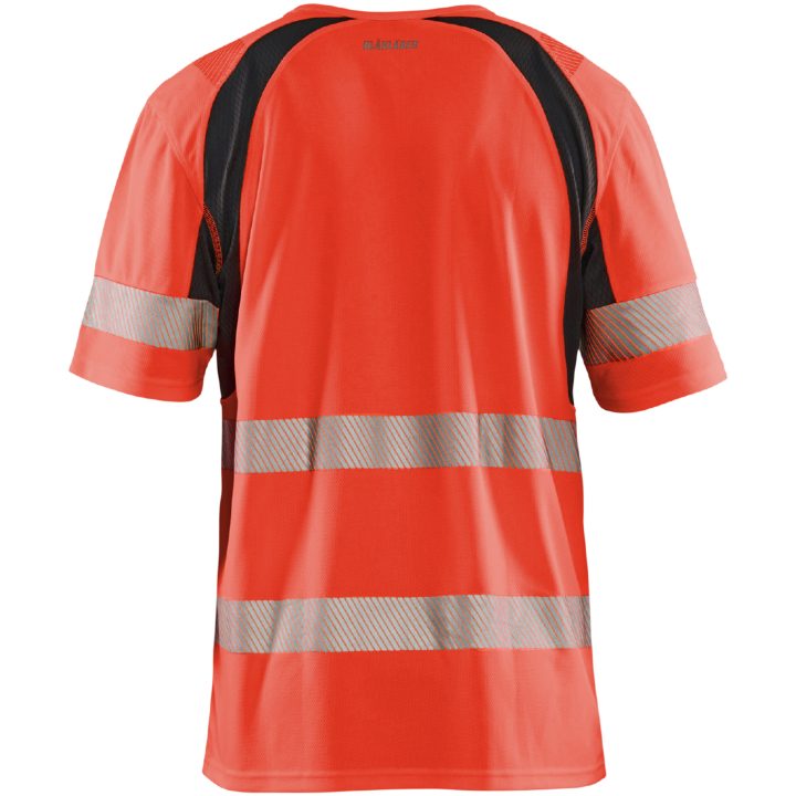T-Shirt 33971013 Hivisröd / Svart BLÅKLÄDER T-SHIRT 33971013 RÖD/SVART XS – bild 2