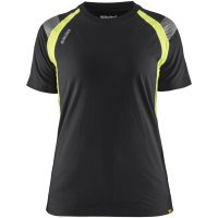 T-shirt 34021030 Svart / Hivisgul BLÅKLÄDER