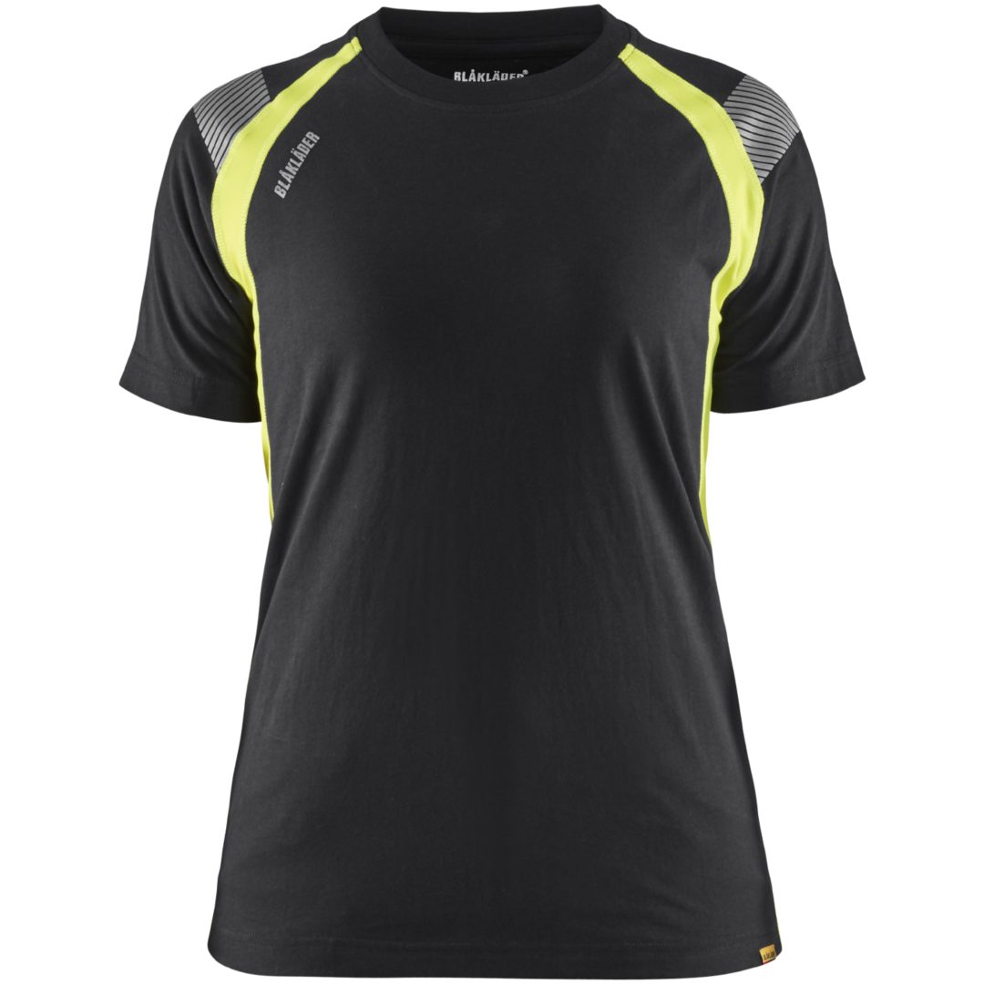 T-shirt 34021030 Svart / Hivisgul BLÅKLÄDER T-SHIRT 34021030 SVART/GUL XS