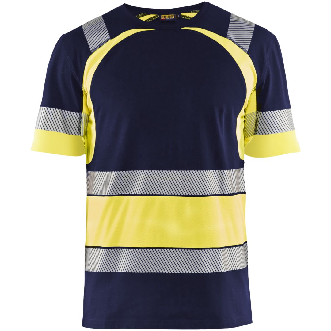 T-shirt 34211030 Marin / Hivisgul BLÅKLÄDER T-SHIRT 34211030 MARIN/GUL XS
