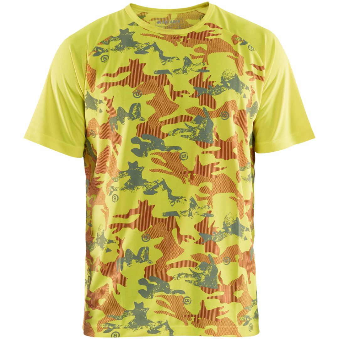 T-Shirt 34251011 Hivisgul / Grå BLÅKLÄDER T-SHIRT 34251011 GUL/GRÅ XS