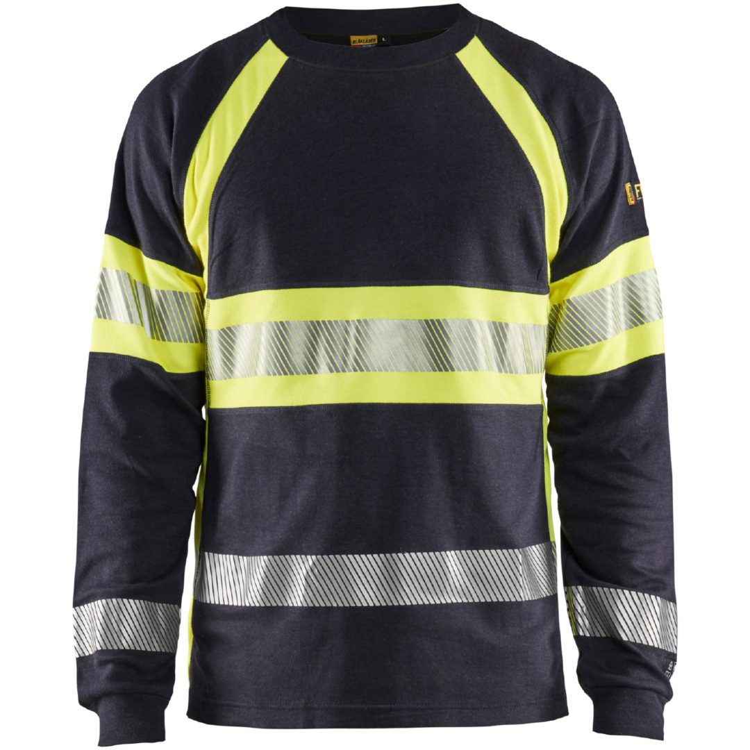 T-shirt 34841761 Marin / Hivisgul BLÅKLÄDER T-SHIRT 34841761 MARIN/GUL XS