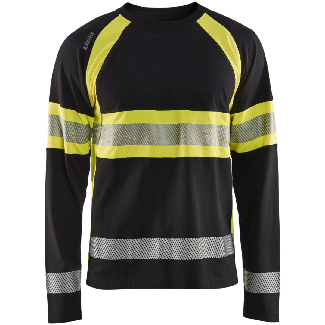 T-Shirt 35101030 Svart / Hivisgul BLÅKLÄDER T-SHIRT 35101030 SVART/GUL XS