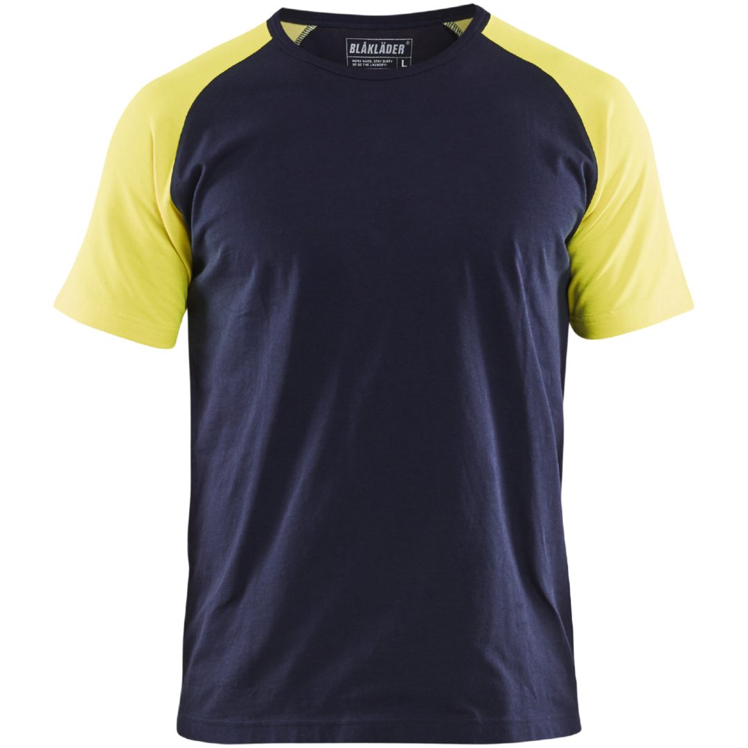 T-Shirt 35151030 Marin / Hivisgul BLÅKLÄDER T-SHIRT 35151030 MARIN/GUL XS