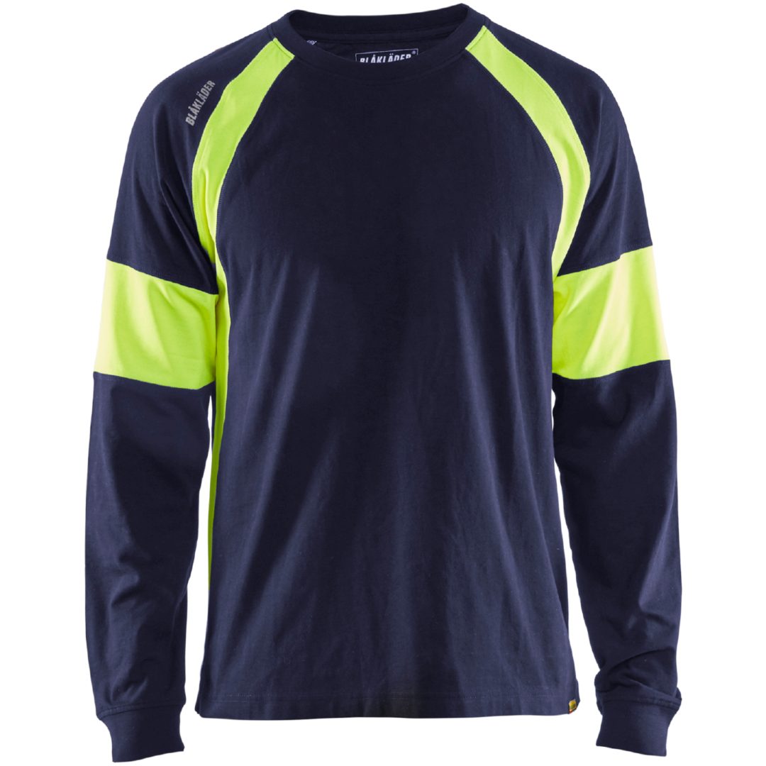 T-shirt 35201030 Marin / Hivisgul BLÅKLÄDER T-SHIRT 35201030 MARIN/GUL XS
